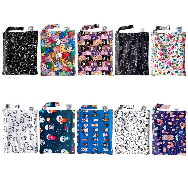 FLOCK THREE Flockthree Waterproof Baby Changing Pad with Storage Bag (28.7" X 19.7") Washable Wipeable Reusable Leak Proof Diaper Travel Mat Station Changing Mattress Liner Cribs Bed Cover, Dog Family - Image 5